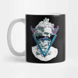 Vaporwave Poseiden Statue Bust Retro 80s King Of The Sea Art Mug